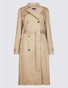 Marks & Spencer Pure Cotton Longline Trench With Stormwear&trade; Sandstone