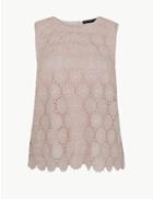 Marks & Spencer Lace Shell Top Pink