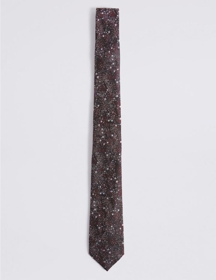 Marks & Spencer Galactic Tie Burgundy Mix