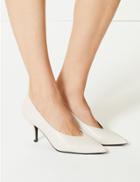 Marks & Spencer Stiletto Heel High Cut Court Shoes White