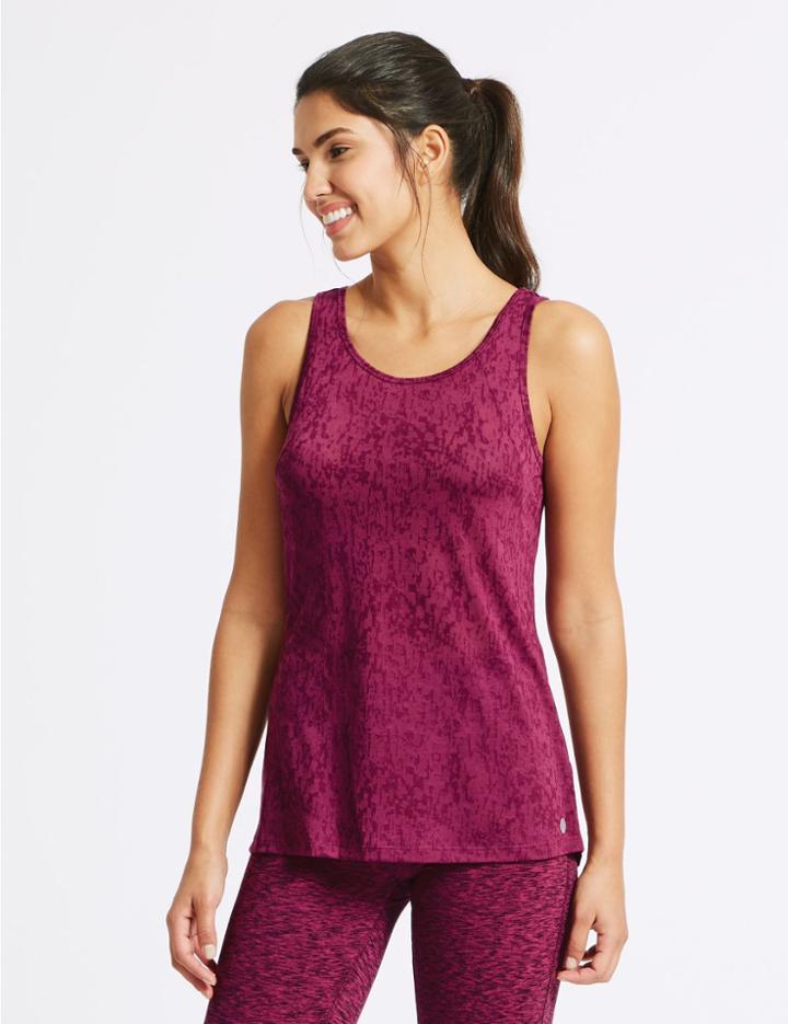Marks & Spencer Textured Burnout Vest Top Dark Magenta