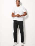 Marks & Spencer Tapered Fit Pure Cotton Chinos With Stormwear&trade; Black