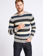 Marks & Spencer Striped Jumper With Lambswool & Alpaca Multi/neutral