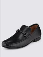 Marks & Spencer Leather Snaffle Slip-on Loafers Black