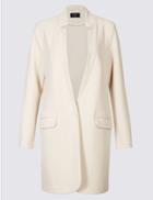 Marks & Spencer Crepe Notch Neck Coat Ivory