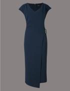 Marks & Spencer Buckle Cap Sleeve Shift Dress Navy