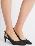 Marks & Spencer Kitten Heel Buckle Slingback Court Shoes Black