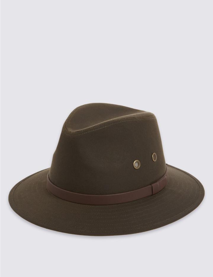 Marks & Spencer Pure Cotton Hat With Stormwear&trade; Olive