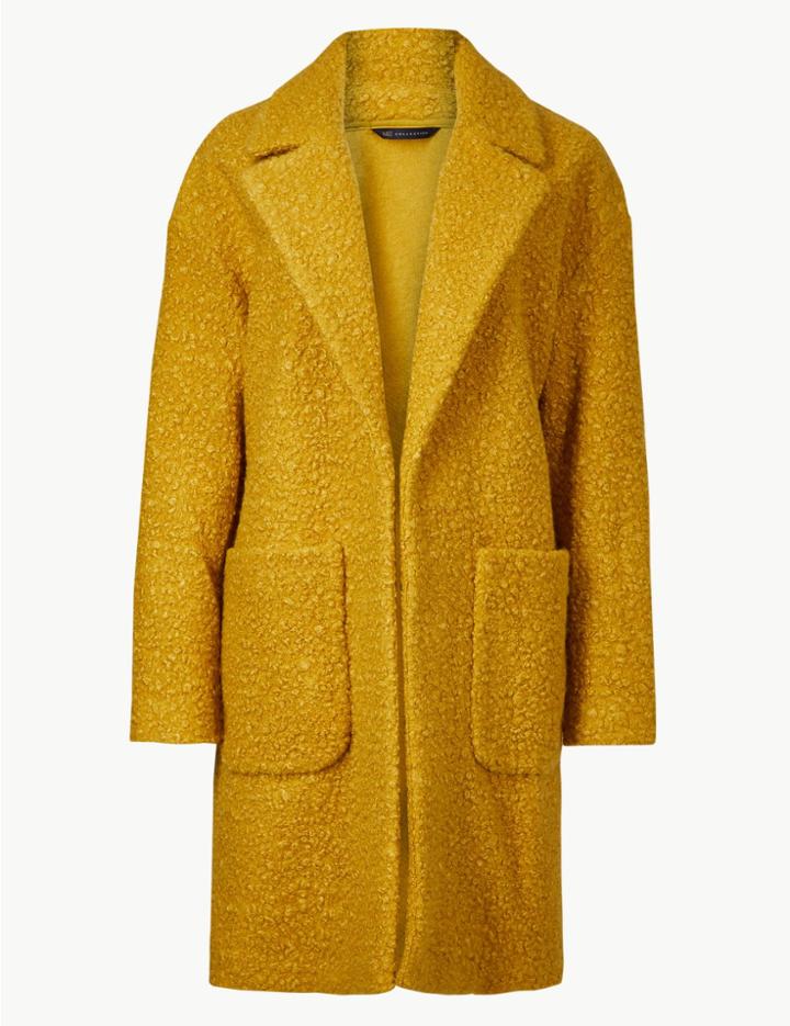 Marks & Spencer Lightweight Textured Open Front Coat Honey