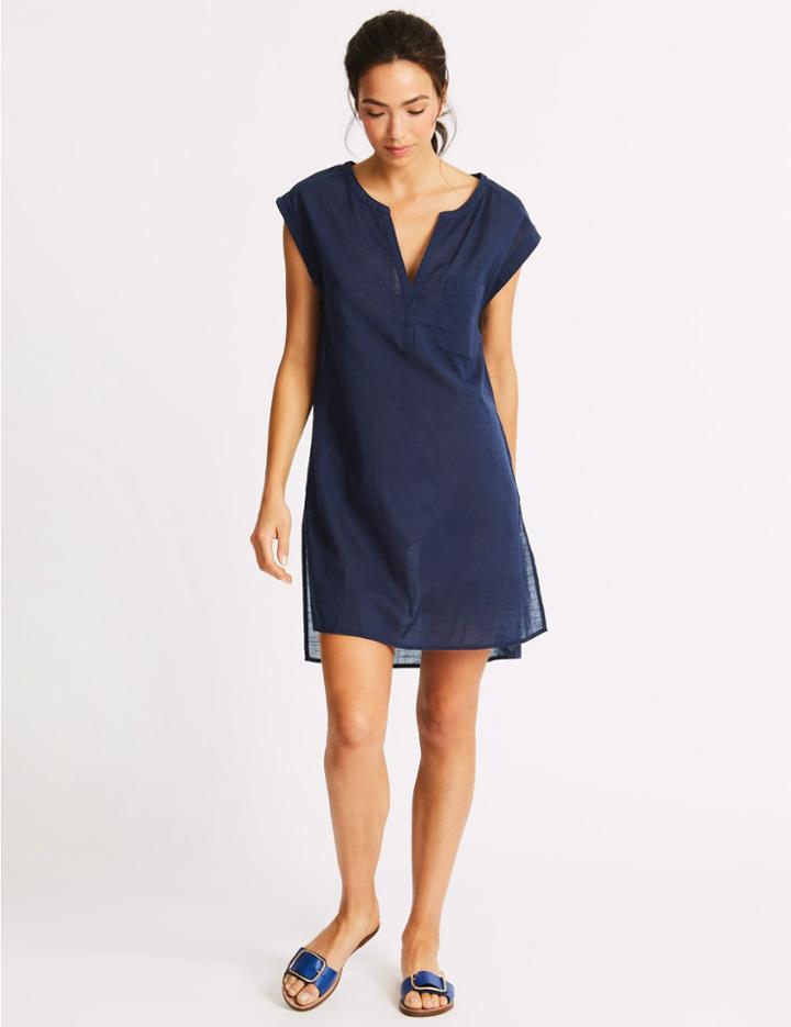 Marks & Spencer Pure Cotton Beach Dress Navy