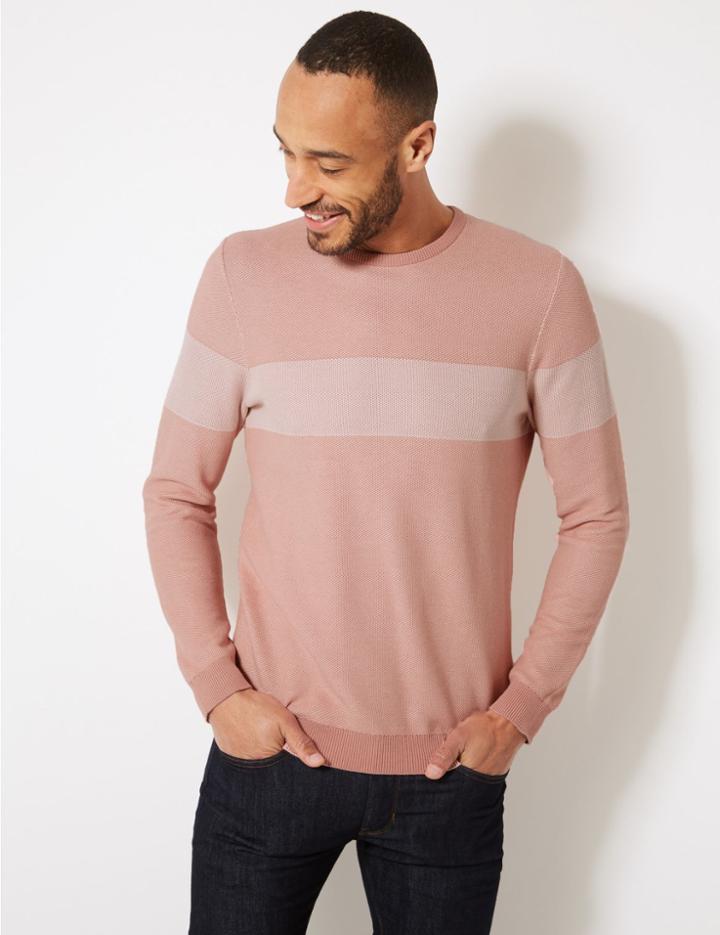 Marks & Spencer Pure Cotton Striped Jumper Pink