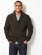 Marks & Spencer Shawl Neck Cardigan With Wool & Alpaca Khaki