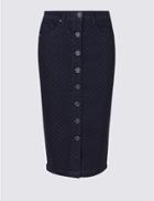 Marks & Spencer Pinspot Denim Skirt Indigo