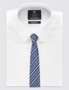 Marks & Spencer Handmade Silk Club Striped Tie Blue Mix