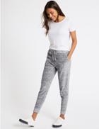 Marks & Spencer Cotton Rich Velour Joggers Grey Mix