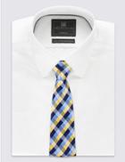 Marks & Spencer Pure Silk Gingham Checked Tie Yellow