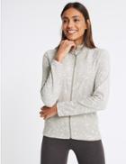 Marks & Spencer Printed Fleece Jacket Silver Grey