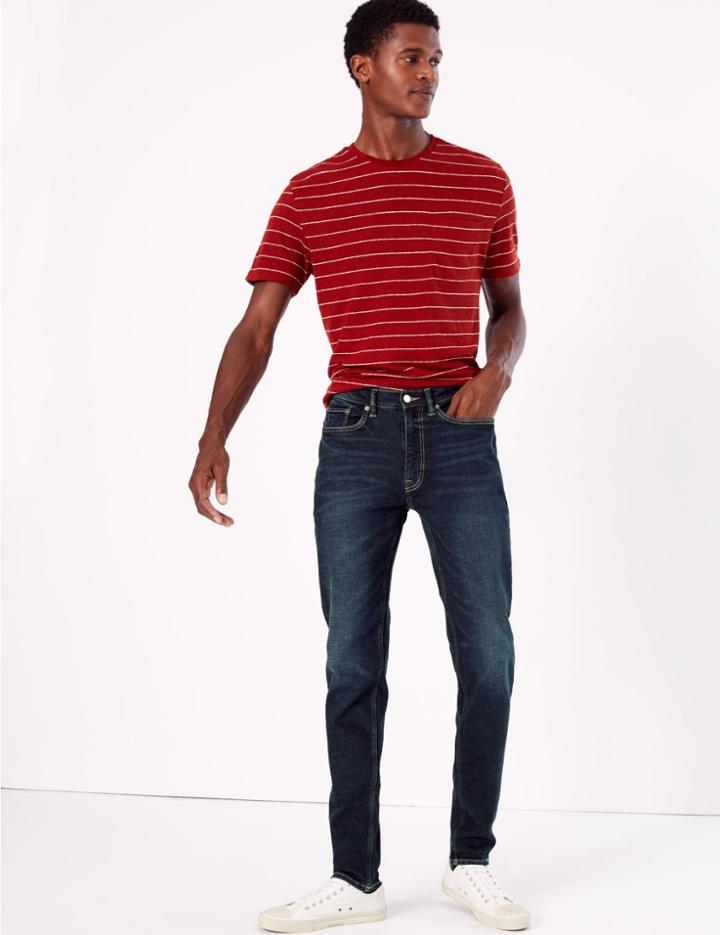 Marks & Spencer Skinny Vintage Wash Jeans Blue/black