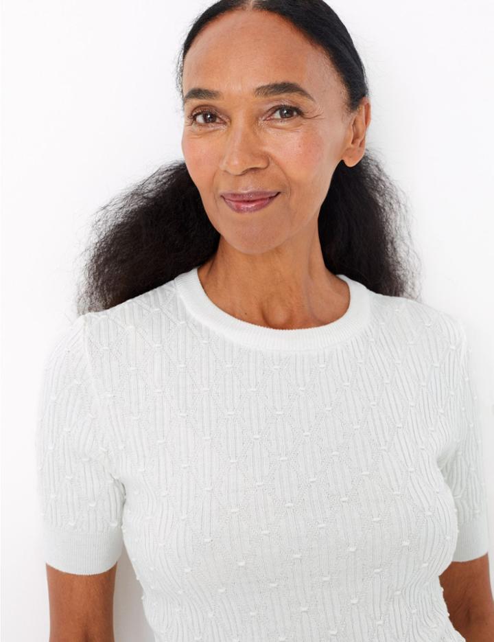 Marks & Spencer Argyle Stitch Knitted Top Cream