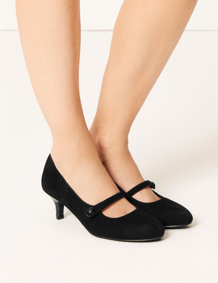 Marks & Spencer Suede Kitten Heel Court Shoes