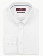 Marks & Spencer Cotton Tailored Fit Easy To Iron Oxford Shirt White
