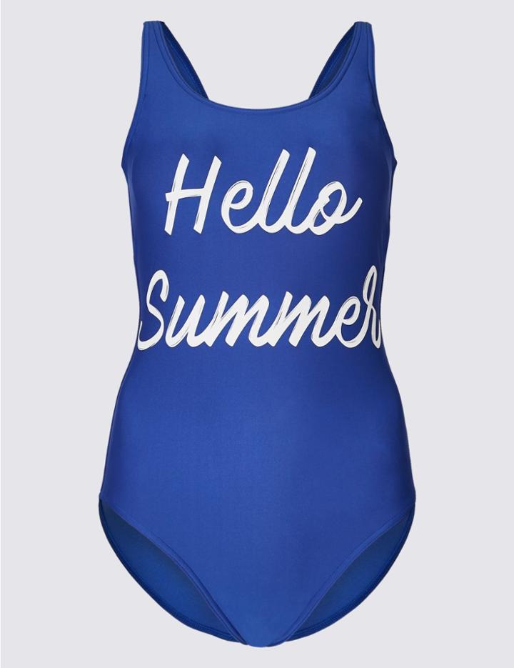 Marks & Spencer Secret Slimming&trade; Printed Swimsuit Blue