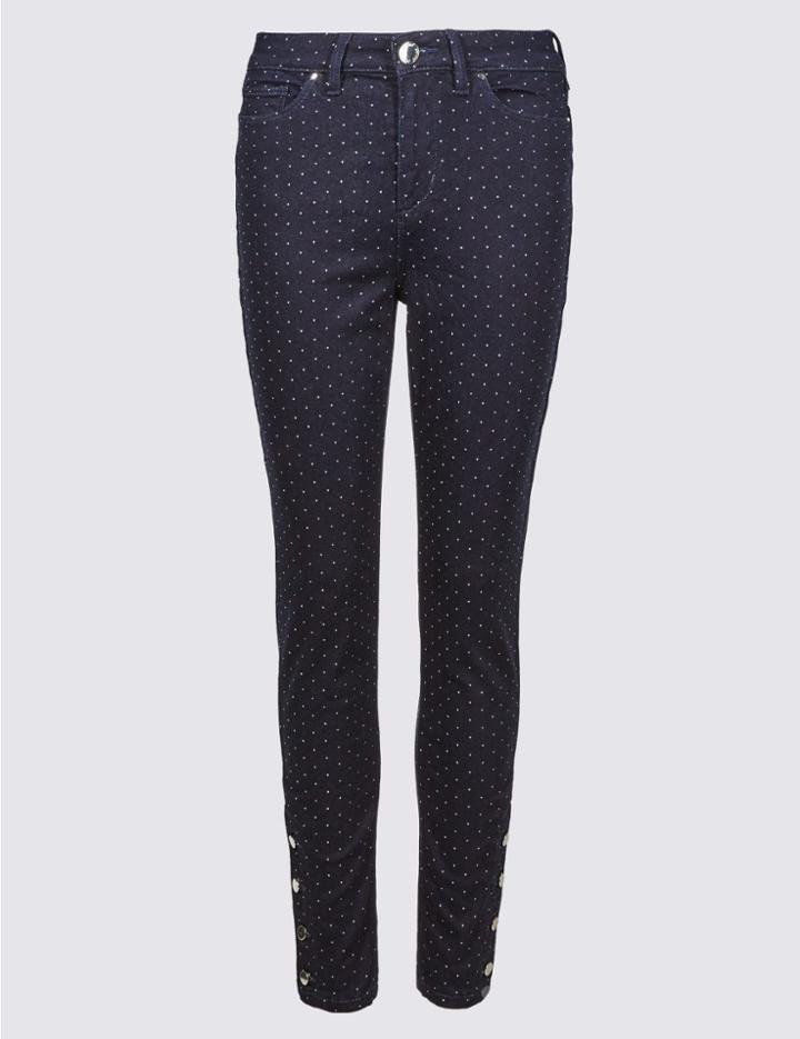 Marks & Spencer Pinspot Roma Rise Skinny Leg Jeans Indigo