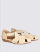 Marks & Spencer Wide Fit Leather Sandals With Footglove&trade; Flax