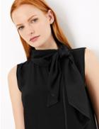 Marks & Spencer Scarf Neckline Sleeveless Shell Top Black