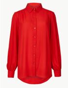Marks & Spencer Longline Long Sleeve Shirt Red