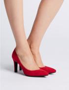 Marks & Spencer Stiletto Pointed Court Shoes Dark Red