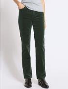Marks & Spencer Linen Blend Embroidered Wide Leg Cropped Trousers Khaki