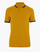Marks & Spencer Slim Fit Pure Cotton Polo Shirt Mustard