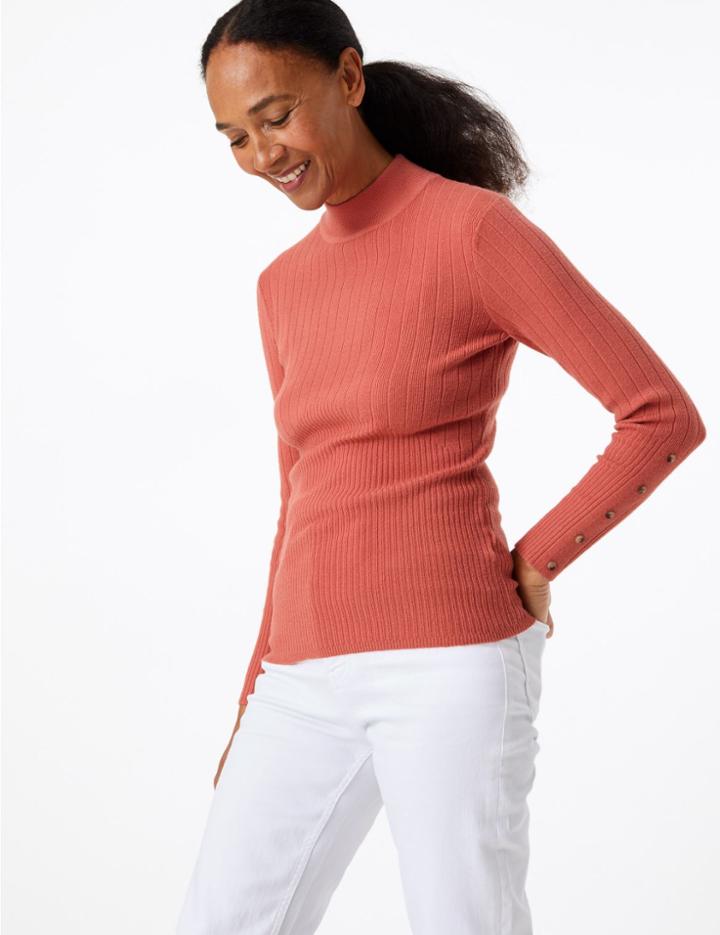 Marks & Spencer Ribbed Fitted Jumper Cinnamon Blush