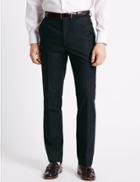 Marks & Spencer Pure Cotton Textured Tailored Fit Trouser Navy