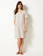 Marks & Spencer Patch Pocket Shift Dress Oatmeal