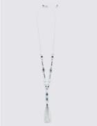 Marks & Spencer Multi-faceted Assorted Bead Tassel Necklace Blue/silver