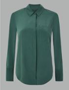 Marks & Spencer Pure Silk Long Sleeve Shirt Holly