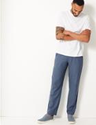 Marks & Spencer Linen Blend Trousers Light Blue