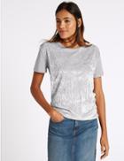 Marks & Spencer Round Neck Short Sleeve T-shirt Grey
