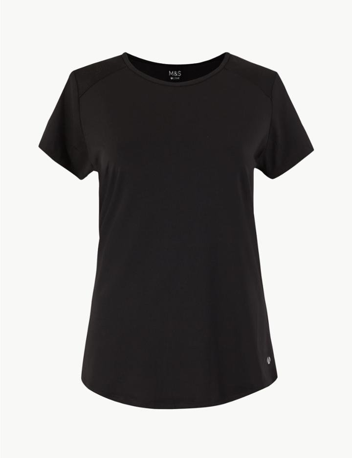 Marks & Spencer Moisture Wicking Round Neck Top Black