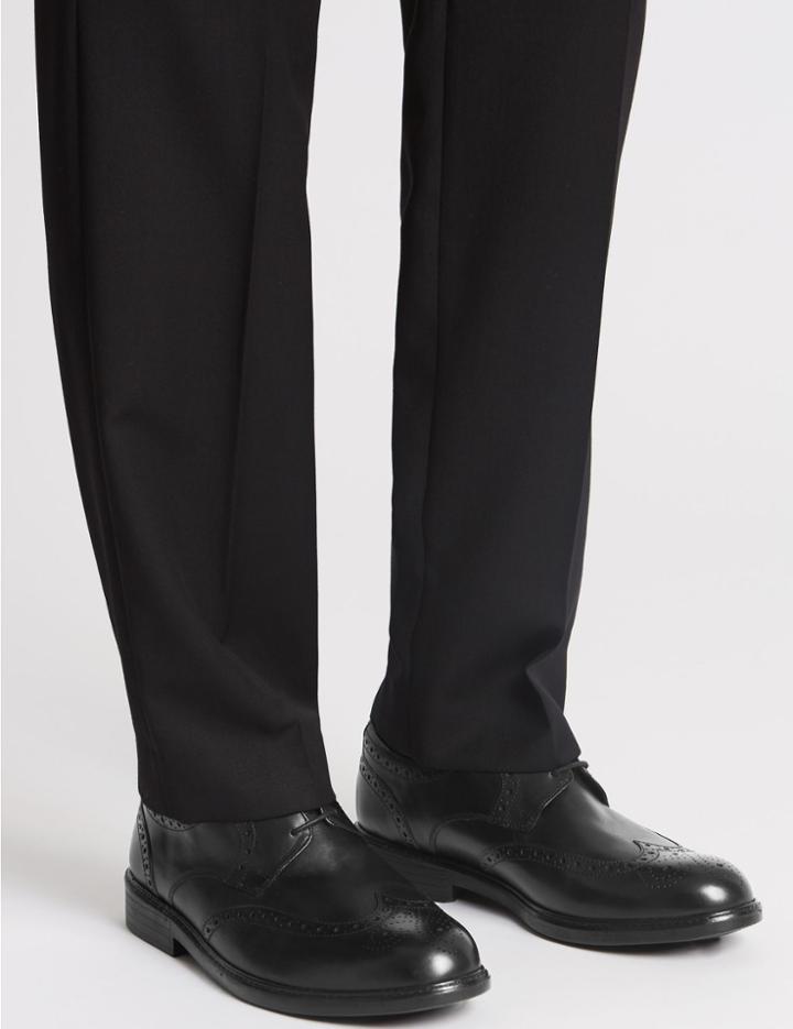 Marks & Spencer Extra Wide Leather Brogue Shoes With Airflex&trade; Black