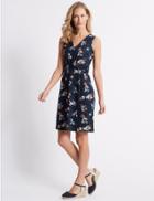 Marks & Spencer Burnout Print Sleeveless Dress Navy Mix