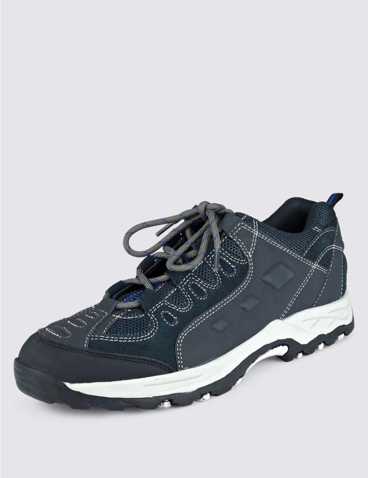 Marks & Spencer Leather Lace-up Trainers Navy