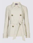 Marks & Spencer Double Breasted Trench Coat With Stormwear&trade; Pebble