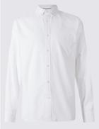 Marks & Spencer Pure Cotton Easy Care Oxford Shirt White Mix