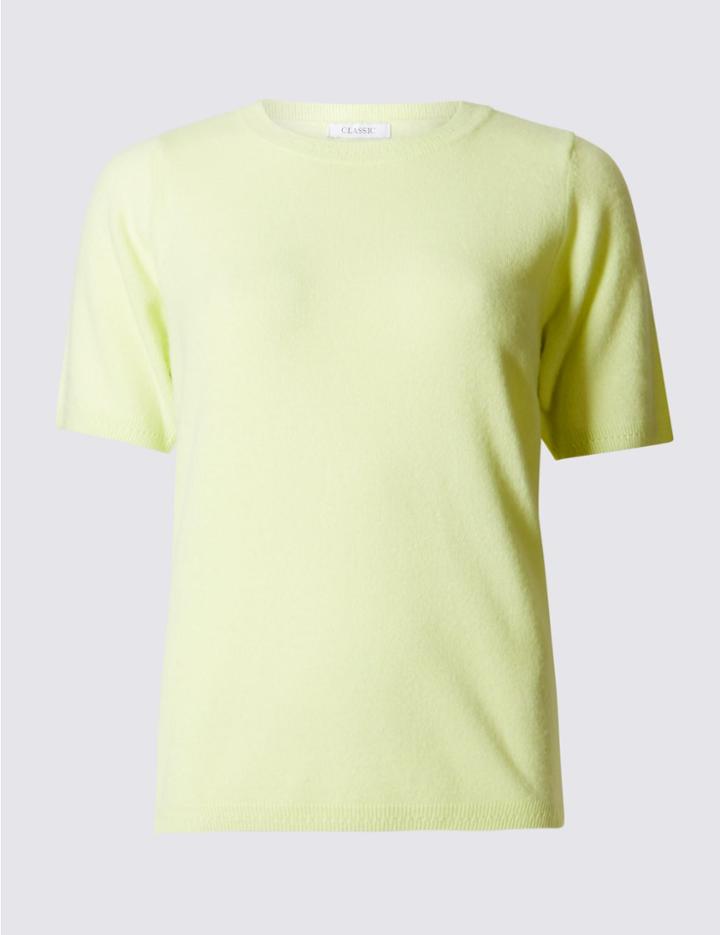 Marks & Spencer Short Sleeve Jumper Pale Lime
