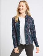 Marks & Spencer Paint Brush Print Fleece Jacket Pink Mix