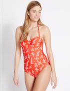 Marks & Spencer Secret Slimming&trade; Parrot Print Swimsuit Orange Mix