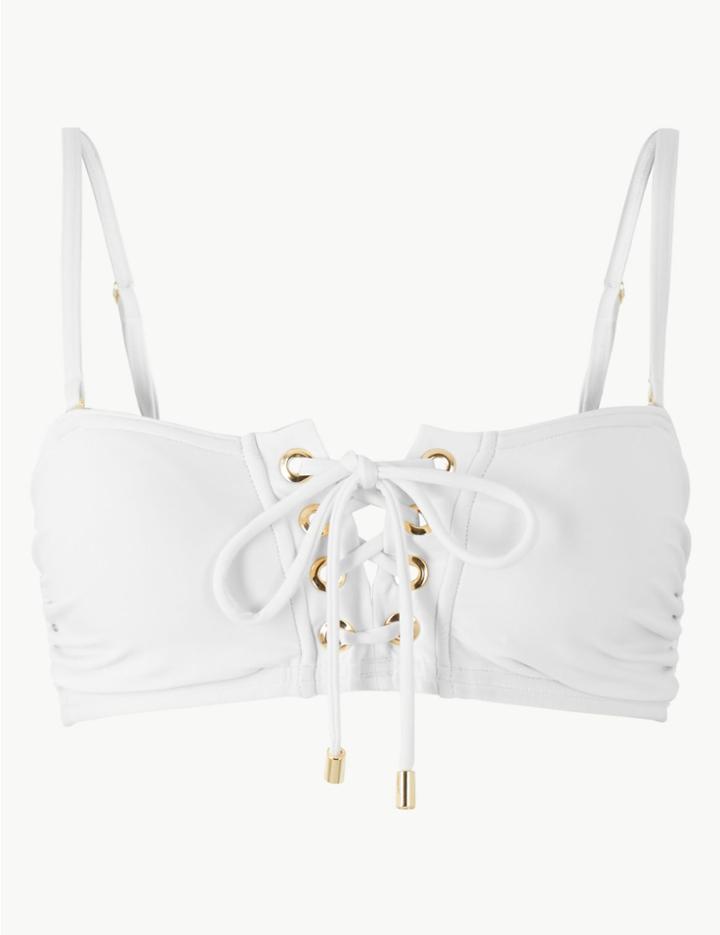 Marks & Spencer Non-wired Bandeau Bikini Top White